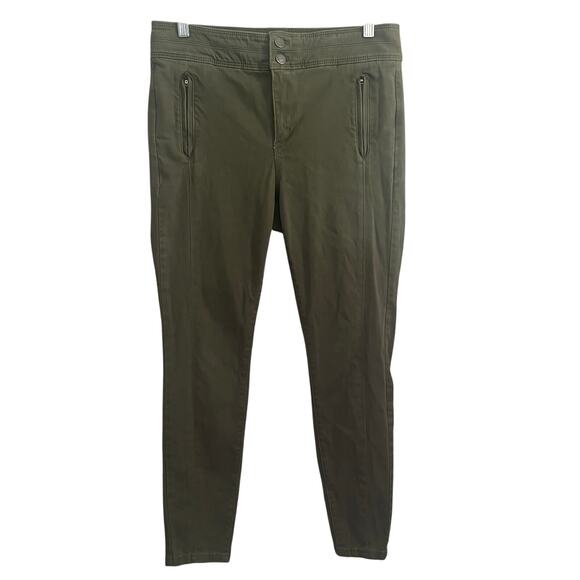 LOFT Women’s Skinny Ankle Pants Green Size 8/29 Stretch Zip Pocket Casual Chino - Picture 1 of 10